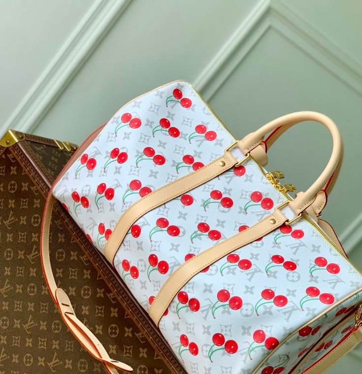 Louis Vuitton Cherry White Keepall Bag