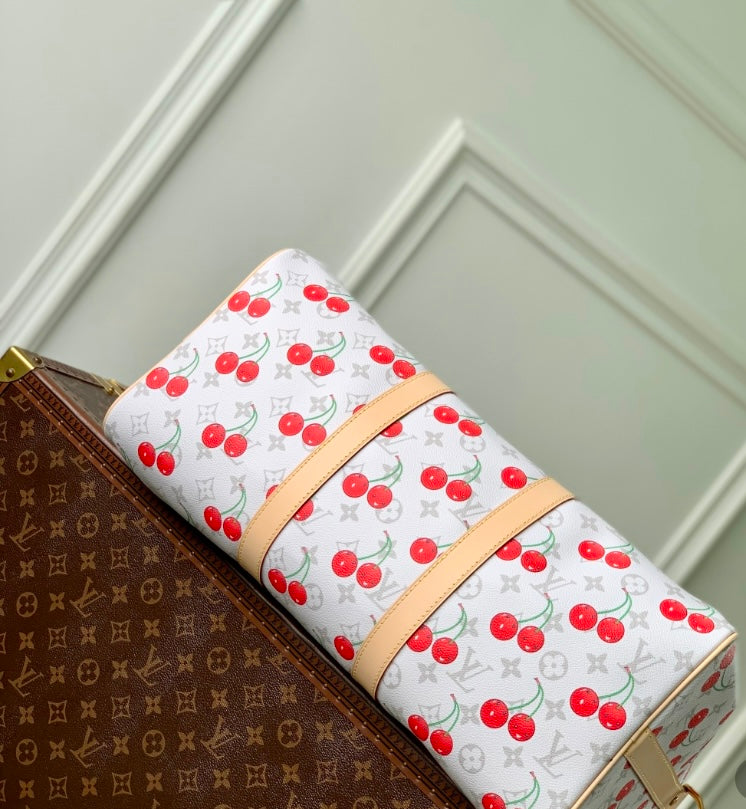 Louis Vuitton Cherry White Keepall Bag