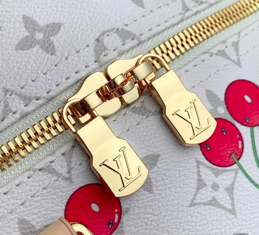 Louis Vuitton Cherry White Keepall Bag