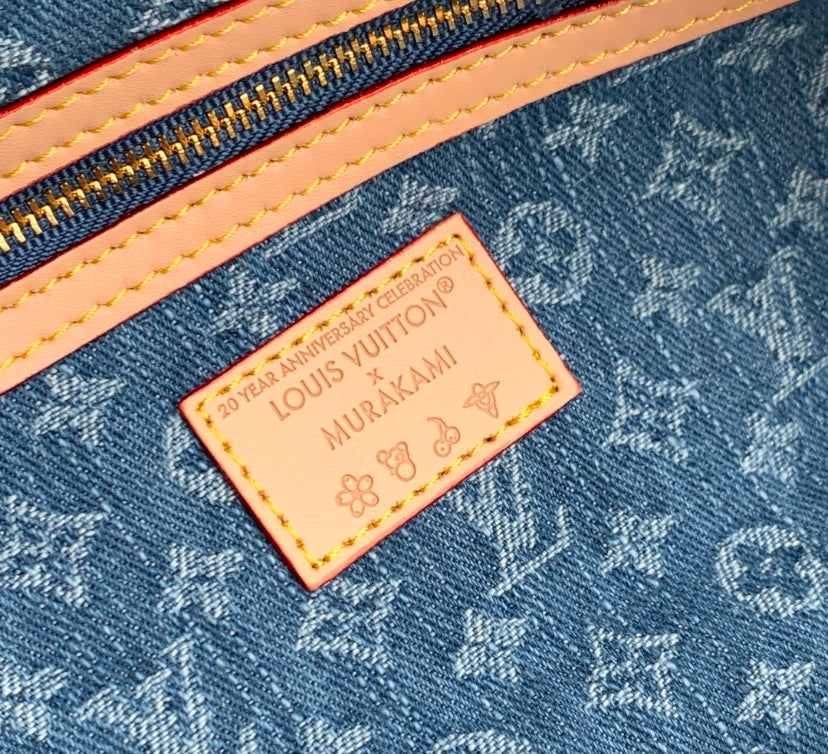 Louis Vuitton Cherry Denim Keepall Bag