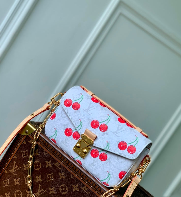 Louis Vuitton Cherry Monogram White Chain Bag