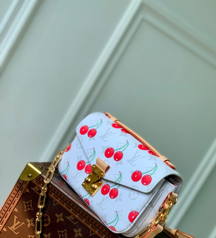 Louis Vuitton Cherry Monogram White Chain Bag
