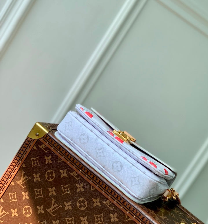 Louis Vuitton Cherry Monogram White Chain Bag