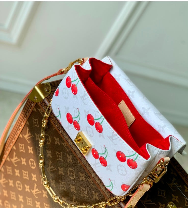 Louis Vuitton Cherry Monogram White Chain Bag