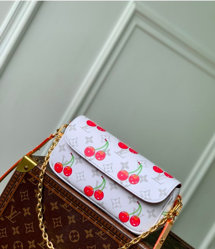 Louis Vuitton Cherry Monogram White Chain Bag