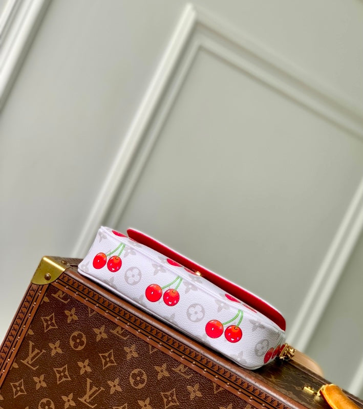Louis Vuitton Cherry Monogram White Chain Bag