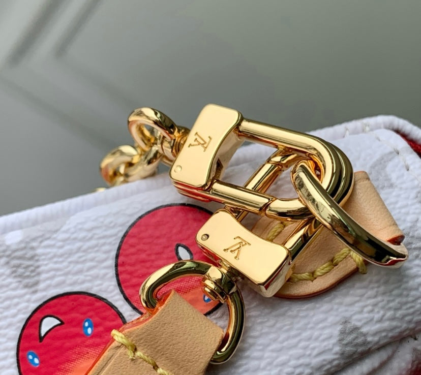 Louis Vuitton Cherry Monogram White Chain Bag