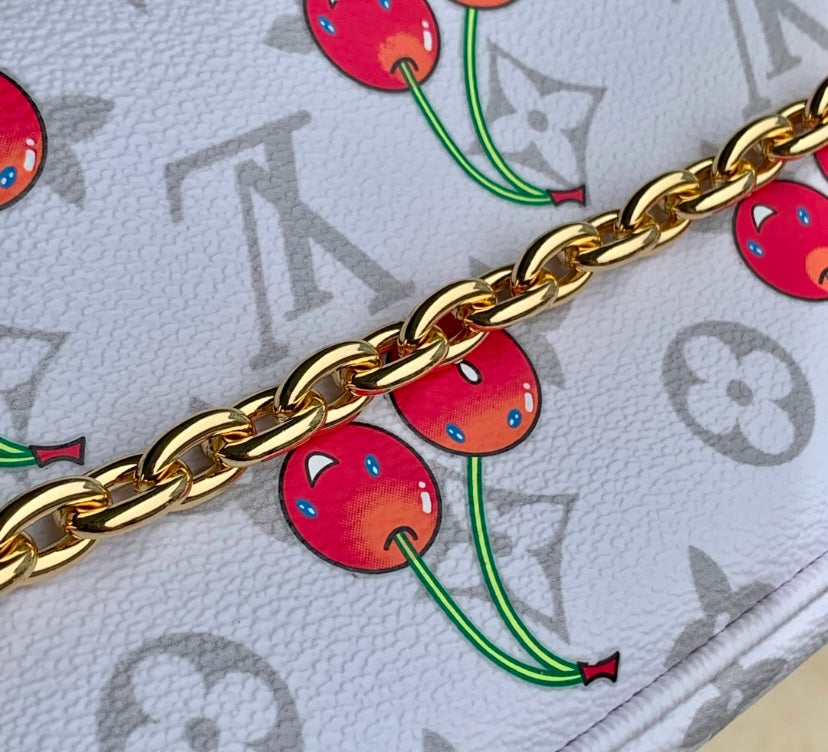 Louis Vuitton Cherry Monogram White Chain Bag