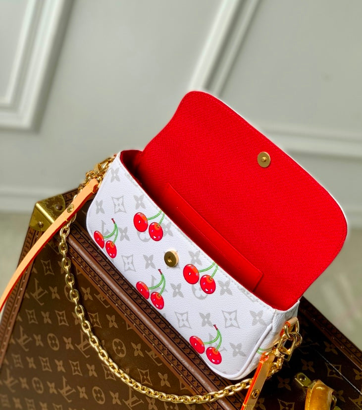 Louis Vuitton Cherry Monogram White Chain Bag