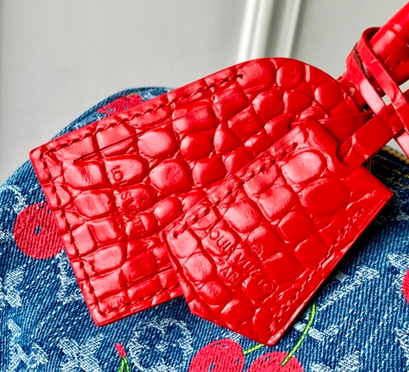 Louis Vuitton Cherry Monogram Denim Speedy Bag