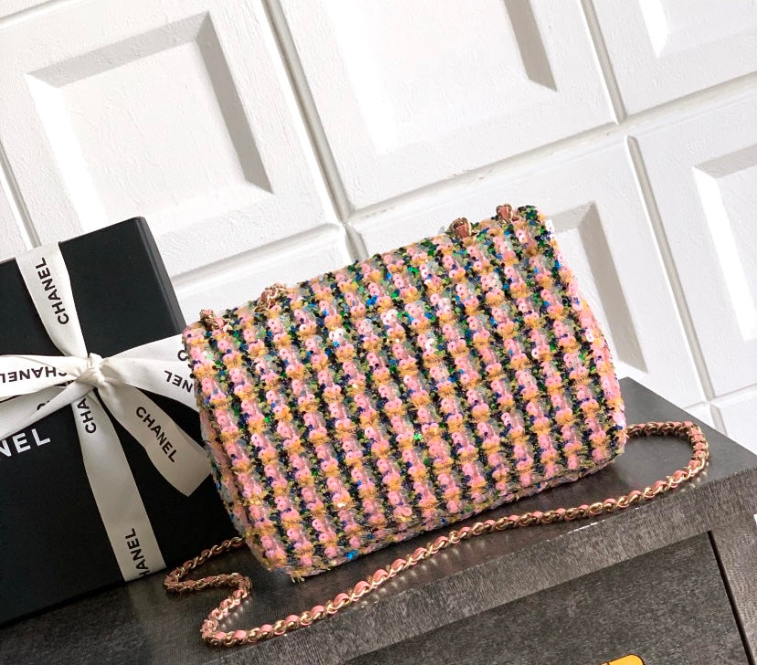 Chanel Classic Flap Bag – Pink Multicolor Sequins