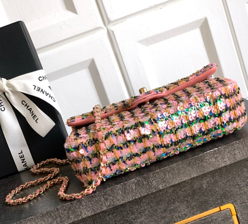 Chanel Classic Flap Bag – Pink Multicolor Sequins