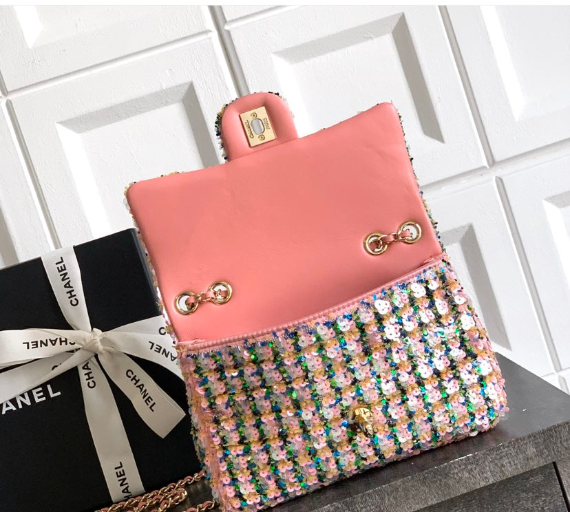 Chanel Classic Flap Bag – Pink Multicolor Sequins