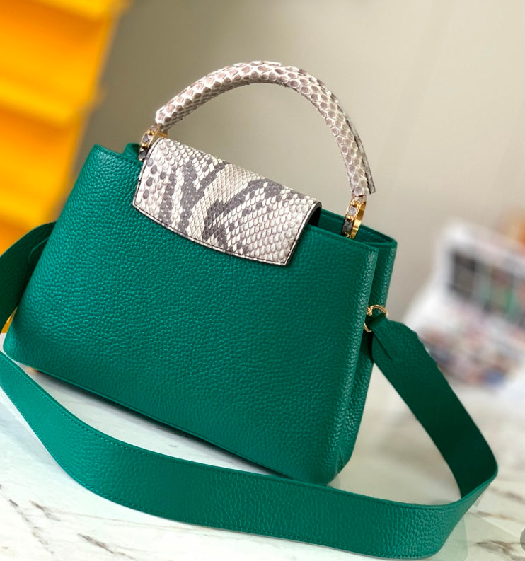 Louis Vuitton Capucines BB – Green Taurillon Leather with Python Handle