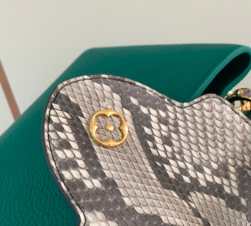 Louis Vuitton Capucines BB – Green Taurillon Leather with Python Handle