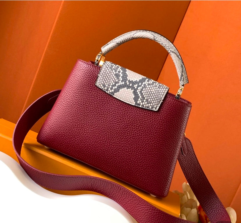 Louis Vuitton Capucines BB – Burgundy Taurillon Leather with Python Handle