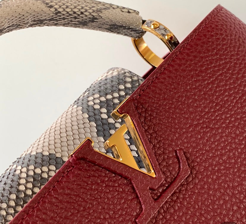 Louis Vuitton Capucines BB – Burgundy Taurillon Leather with Python Handle