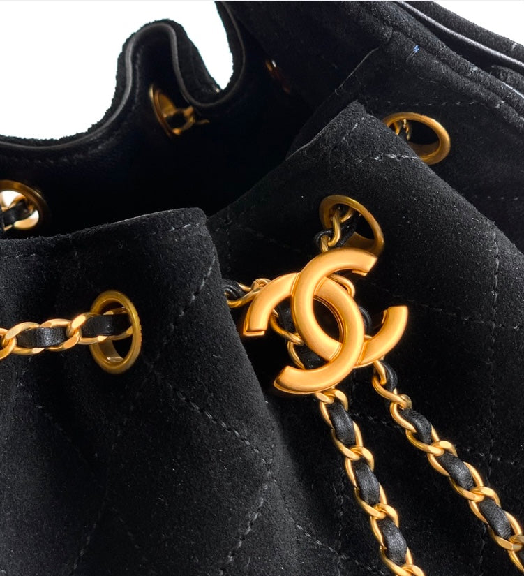 Chanel 19 Large Flap Bag – Black Velvet with Gold-Tone Hardware