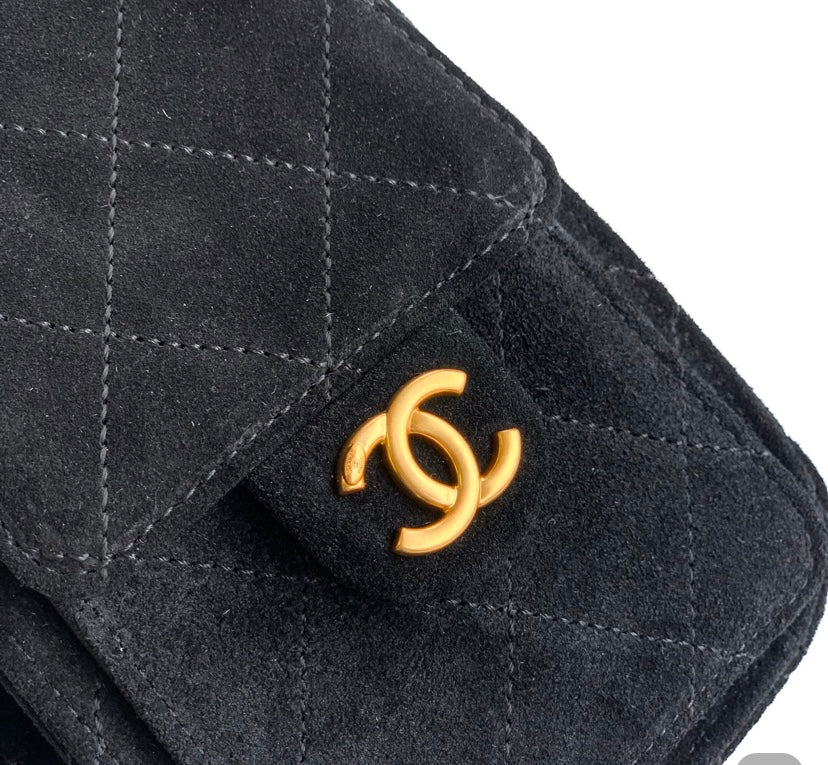 Chanel 19 Large Flap Bag – Black Velvet with Gold-Tone Hardware