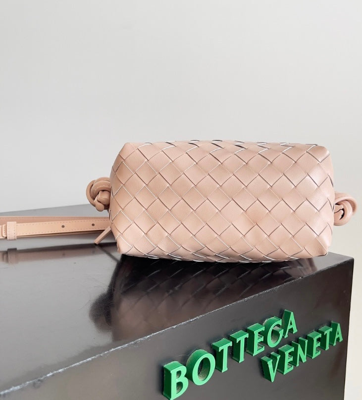 Bottega Veneta Mini Jodie Bag in Nude Pink Intrecciato Leather