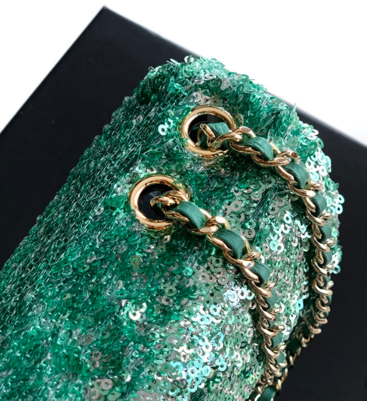 Chanel Classic Flap Bag – Green Ombre Sequins
