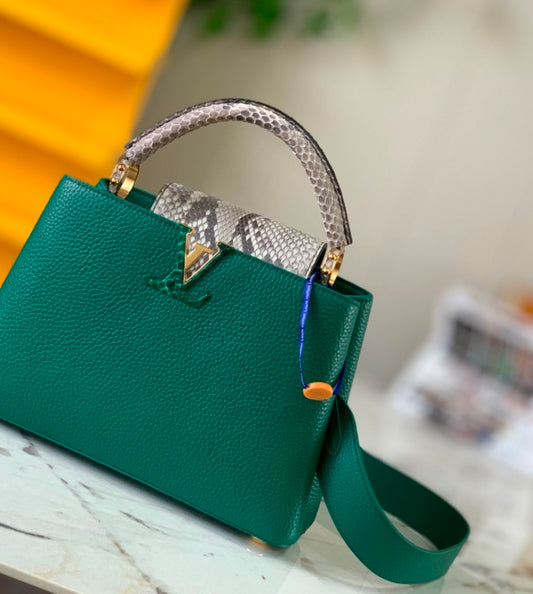 Louis Vuitton Capucines BB – Green Taurillon Leather with Python Handle