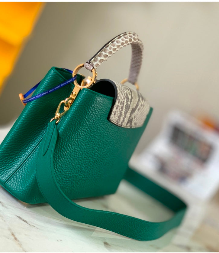 Louis Vuitton Capucines BB – Green Taurillon Leather with Python Handle