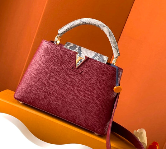 Louis Vuitton Capucines BB – Burgundy Taurillon Leather with Python Handle