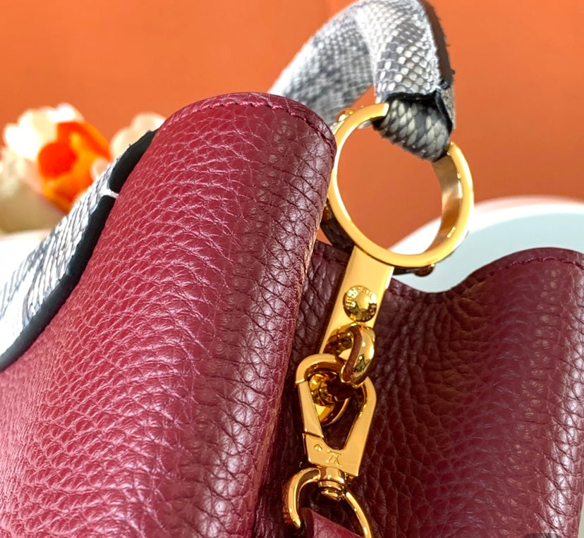 Louis Vuitton Capucines BB – Burgundy Taurillon Leather with Python Handle