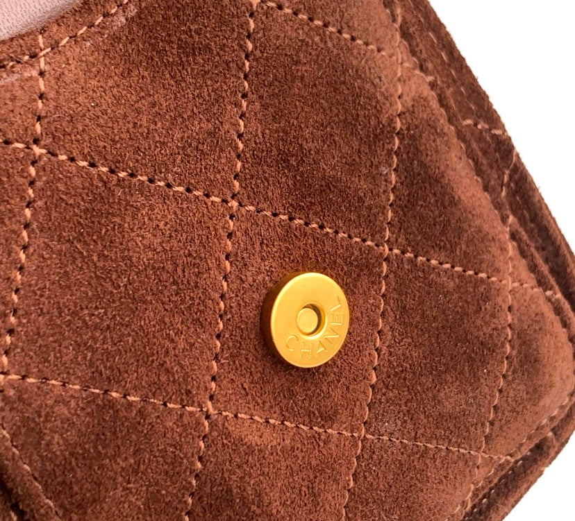 Chanel 19 Large Flap Bag – Brown Suede with Gold-Tone Hardware